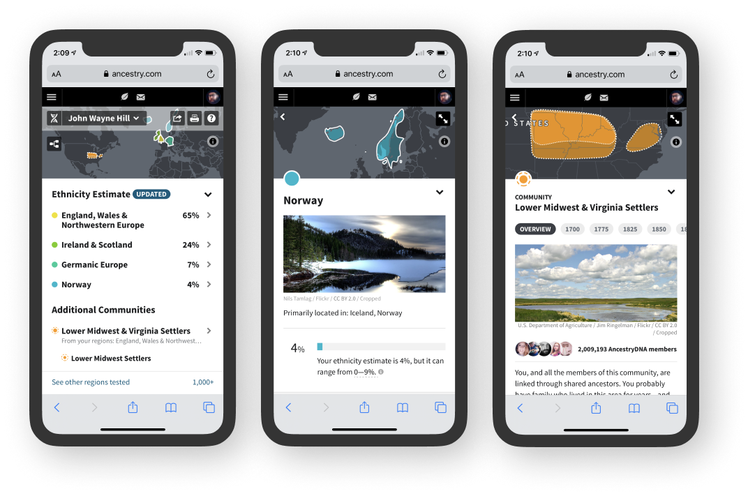Ancestry DNA Story on mobile web