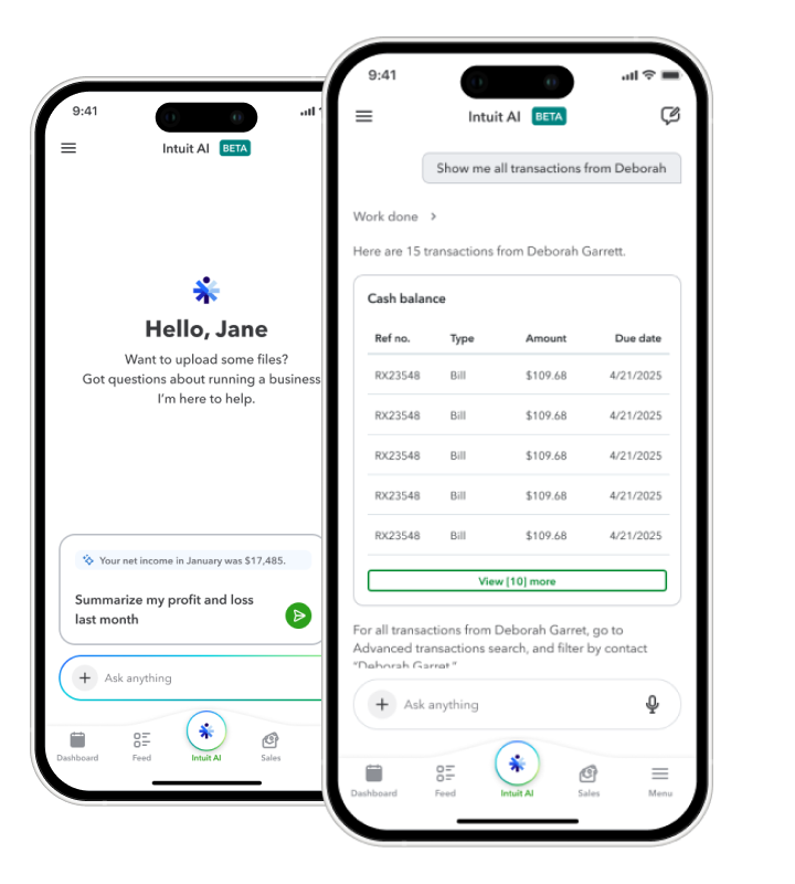 Intuit Intelligence conversational AI for QuickBooks