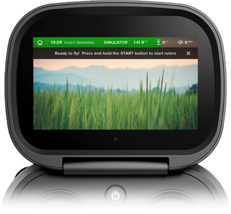 Flight HUD showing that the drone is ready to fly