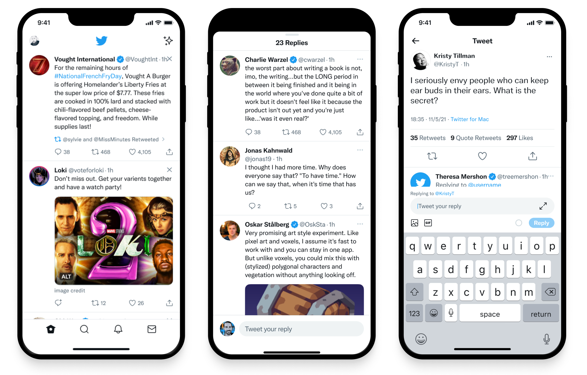 new designs for twitter showing a reply popover and new icons