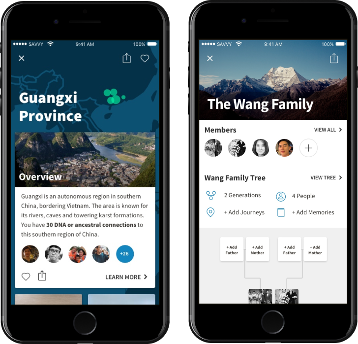 Ancestry Product Vision shown as one cohesive iOS app