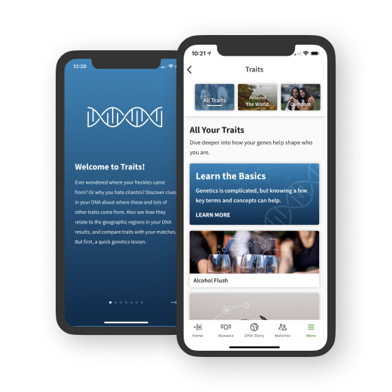 AncestryDNA Traits. Traits Home and Introduction via iOS app.