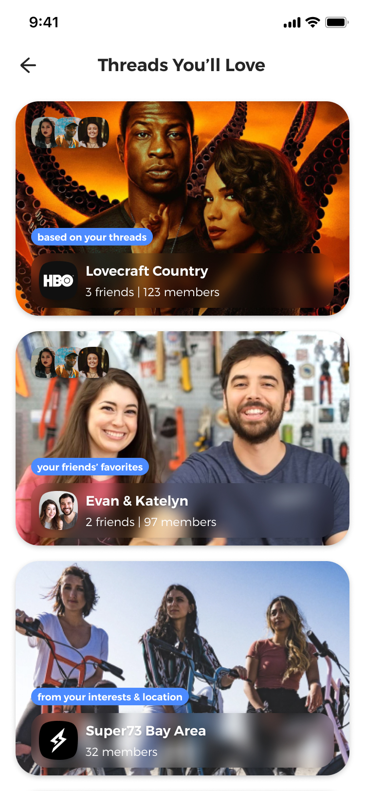 Screens showing user onboarding for the True app.