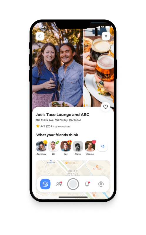 Product screens showing True (a private social network) for iOS