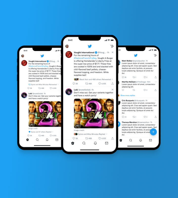 Twitter app with updated designs for the Home timeline